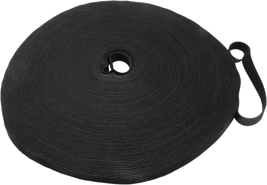 Plant Ties 131ft Feet, Plant Tape Reusable Nylon Hook and Loop Tape, Garden Strap for Climbing Plants Supports, Tree Ties for Flower Vine Tomato Branches, Cable Wire (Black)