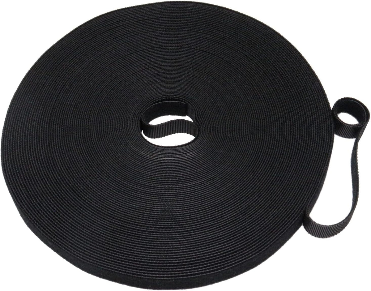 Plant Ties 131ft Feet, Plant Tape Reusable Nylon Hook and Loop Tape, Garden Strap for Climbing Plants Supports, Tree Ties for Flower Vine Tomato Branches, Cable Wire (Black)