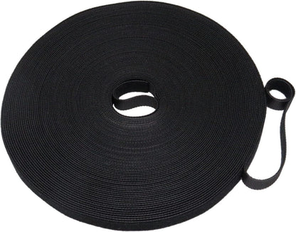 Plant Ties 131ft Feet, Plant Tape Reusable Nylon Hook and Loop Tape, Garden Strap for Climbing Plants Supports, Tree Ties for Flower Vine Tomato Branches, Cable Wire (Black)