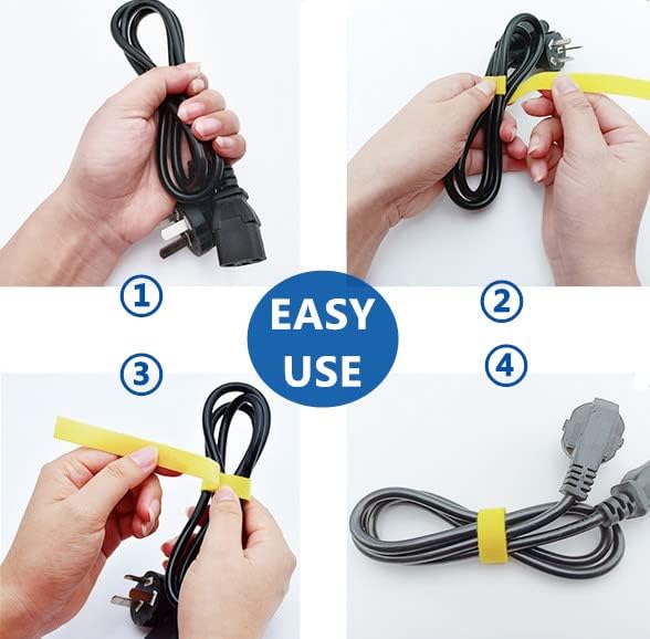 Plant Ties 131ft Feet, Plant Tape Reusable Nylon Hook and Loop Tape, Garden Strap for Climbing Plants Supports, Tree Ties for Flower Vine Tomato Branches, Cable Wire (Black)