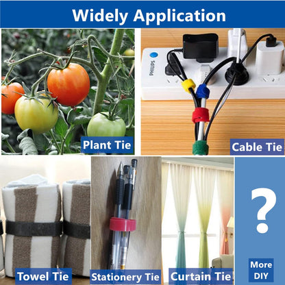 Plant Ties 131ft Feet, Plant Tape Reusable Nylon Hook and Loop Tape, Garden Strap for Climbing Plants Supports, Tree Ties for Flower Vine Tomato Branches, Cable Wire (Black)
