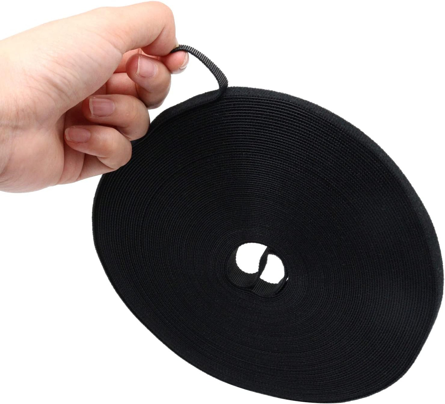 Plant Ties 131ft Feet, Plant Tape Reusable Nylon Hook and Loop Tape, Garden Strap for Climbing Plants Supports, Tree Ties for Flower Vine Tomato Branches, Cable Wire (Black)