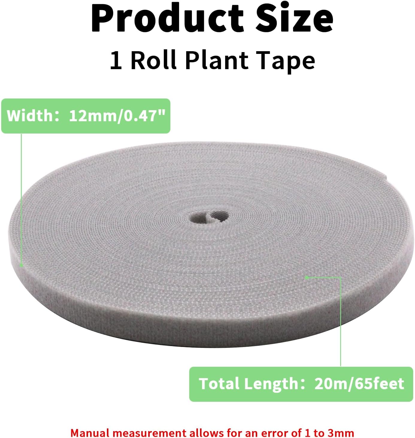 Plant Ties 131ft Feet, Plant Tape Reusable Nylon Hook and Loop Tape, Garden Strap for Climbing Plants Supports, Tree Ties for Flower Vine Tomato Branches, Cable Wire (Black)