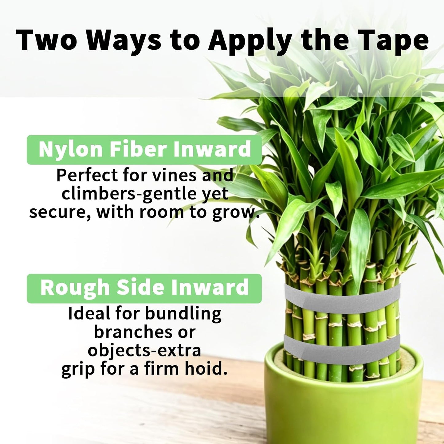 Plant Ties 131ft Feet, Plant Tape Reusable Nylon Hook and Loop Tape, Garden Strap for Climbing Plants Supports, Tree Ties for Flower Vine Tomato Branches, Cable Wire (Black)