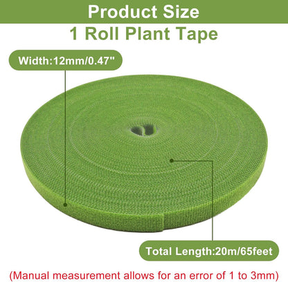 Plant Ties 131ft Feet, Plant Tape Reusable Nylon Hook and Loop Tape, Garden Strap for Climbing Plants Supports, Tree Ties for Flower Vine Tomato Branches, Cable Wire (Black)