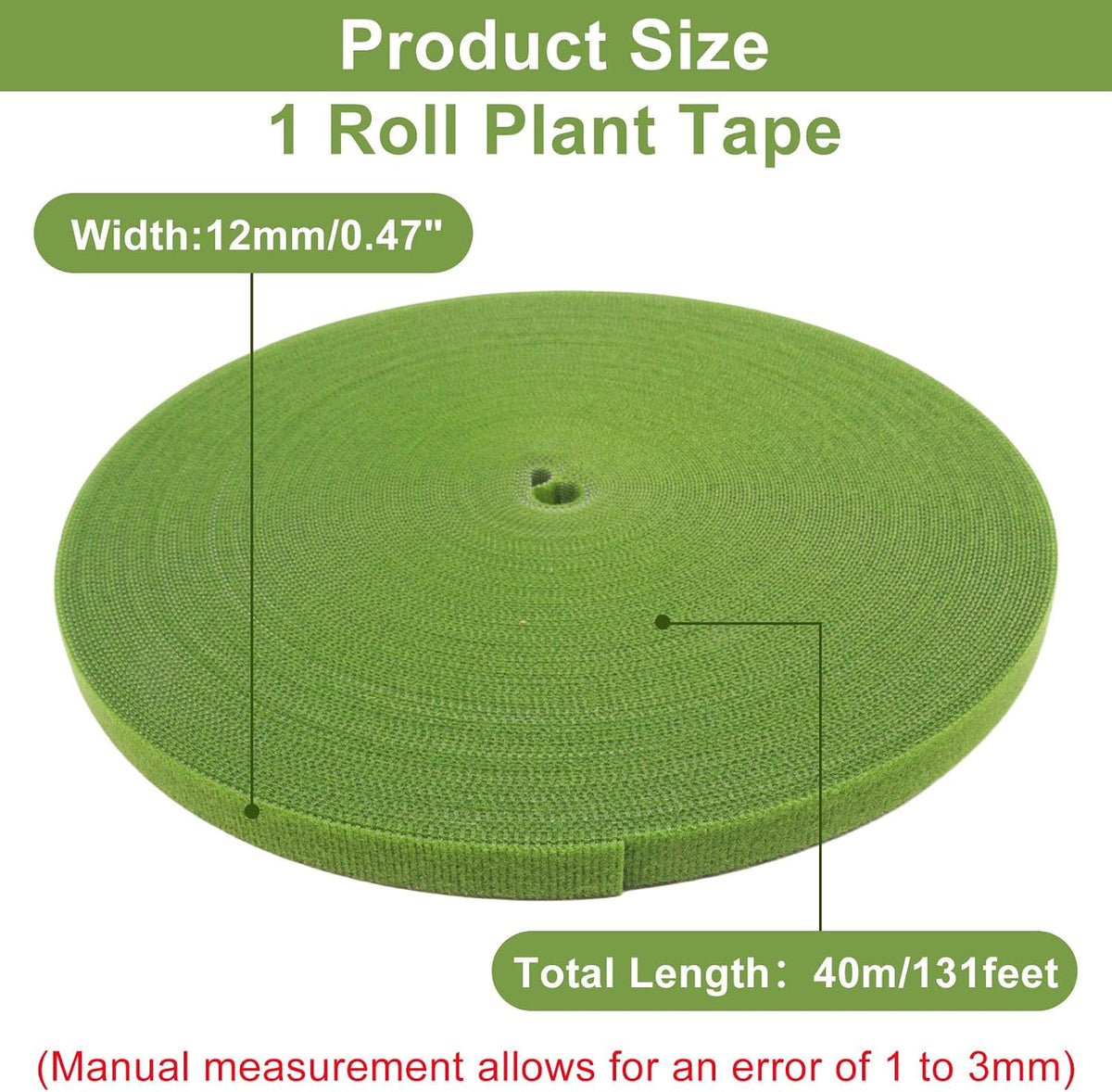 Plant Ties 131ft Feet, Plant Tape Reusable Nylon Hook and Loop Tape, Garden Strap for Climbing Plants Supports, Tree Ties for Flower Vine Tomato Branches, Cable Wire (Black)