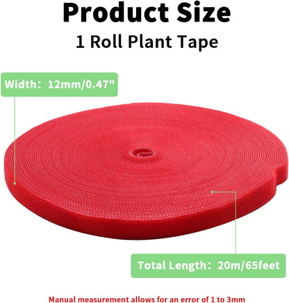 Plant Ties 131ft Feet, Plant Tape Reusable Nylon Hook and Loop Tape, Garden Strap for Climbing Plants Supports, Tree Ties for Flower Vine Tomato Branches, Cable Wire (Black)