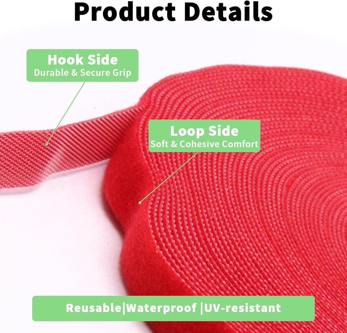 Plant Ties 131ft Feet, Plant Tape Reusable Nylon Hook and Loop Tape, Garden Strap for Climbing Plants Supports, Tree Ties for Flower Vine Tomato Branches, Cable Wire (Black)