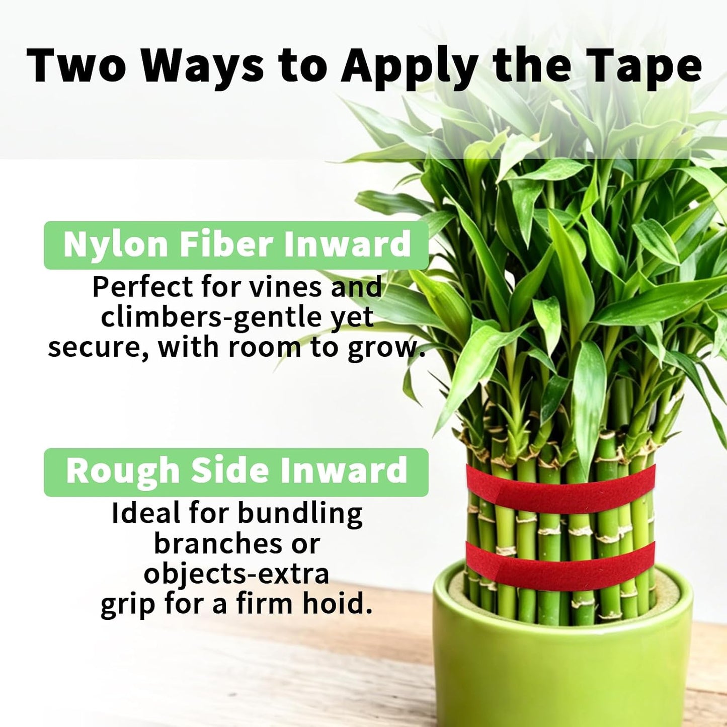Plant Ties 131ft Feet, Plant Tape Reusable Nylon Hook and Loop Tape, Garden Strap for Climbing Plants Supports, Tree Ties for Flower Vine Tomato Branches, Cable Wire (Black)