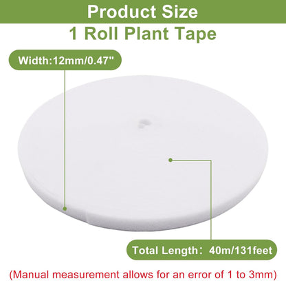 Plant Ties 131ft Feet, Plant Tape Reusable Nylon Hook and Loop Tape, Garden Strap for Climbing Plants Supports, Tree Ties for Flower Vine Tomato Branches, Cable Wire (Black)
