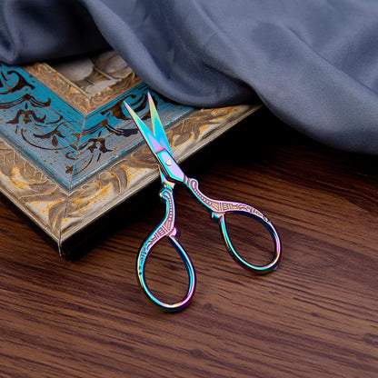 3.6 inch Small Titanium Scissors with Cover, Mini Scissors in a Pouch, All Purpose Everyday Use, Titanium Color