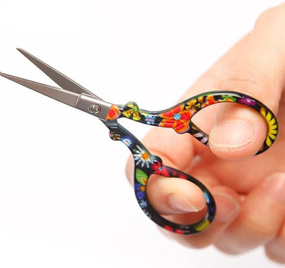 3.6 inch Small Titanium Scissors with Cover, Mini Scissors in a Pouch, All Purpose Everyday Use, Titanium Color