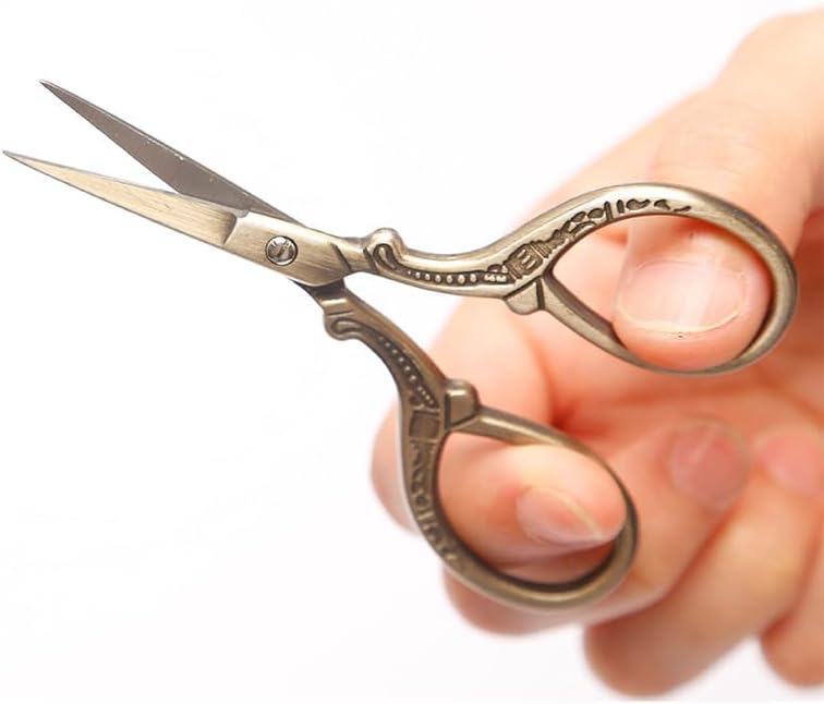 3.6 inch Small Titanium Scissors with Cover, Mini Scissors in a Pouch, All Purpose Everyday Use, Titanium Color
