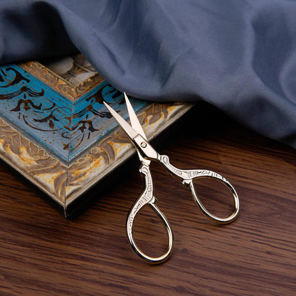 3.6 inch Small Titanium Scissors with Cover, Mini Scissors in a Pouch, All Purpose Everyday Use, Titanium Color