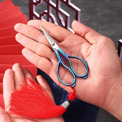 3.6 inch Small Titanium Scissors with Cover, Mini Scissors in a Pouch, All Purpose Everyday Use, Titanium Color
