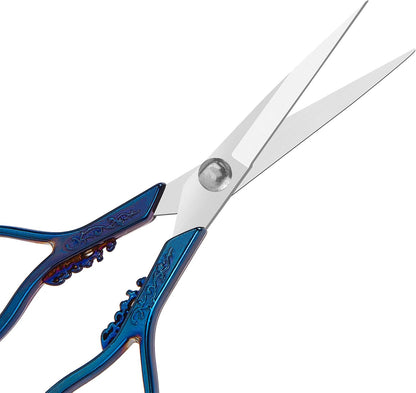 3.6 inch Small Titanium Scissors with Cover, Mini Scissors in a Pouch, All Purpose Everyday Use, Titanium Color