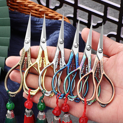 3.6 inch Small Titanium Scissors with Cover, Mini Scissors in a Pouch, All Purpose Everyday Use, Titanium Color