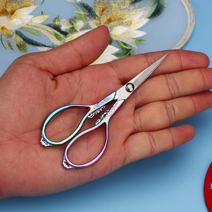 3.6 inch Small Titanium Scissors with Cover, Mini Scissors in a Pouch, All Purpose Everyday Use, Titanium Color