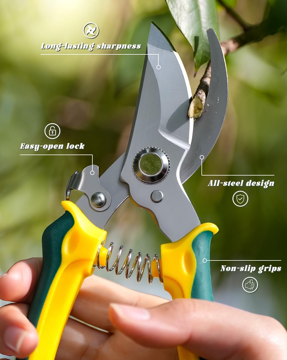 3 Pack Garden Pruning Shears Scissors Clippers Stainless Steel