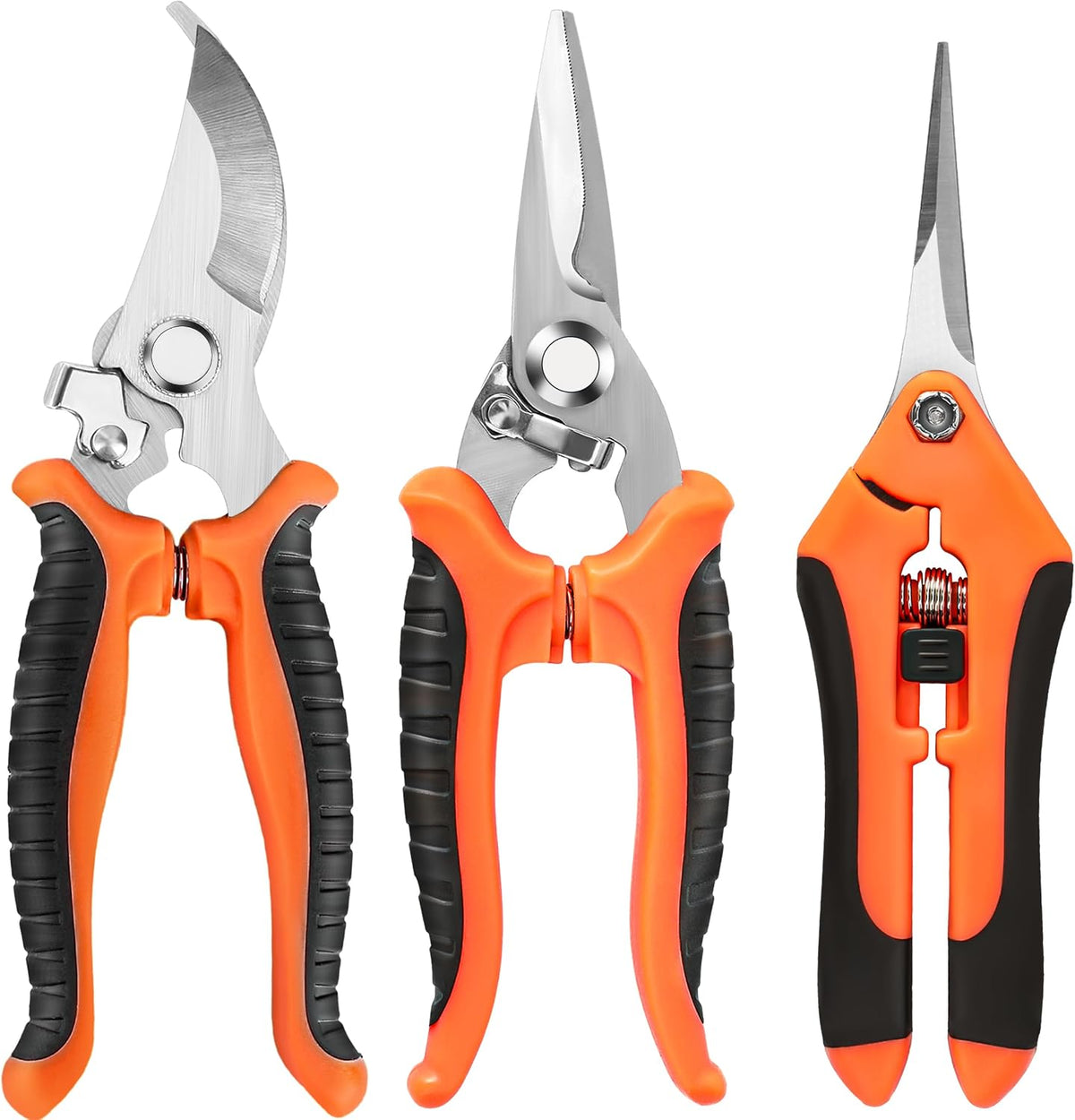 3 Pack Garden Pruning Shears Scissors Clippers Stainless Steel
