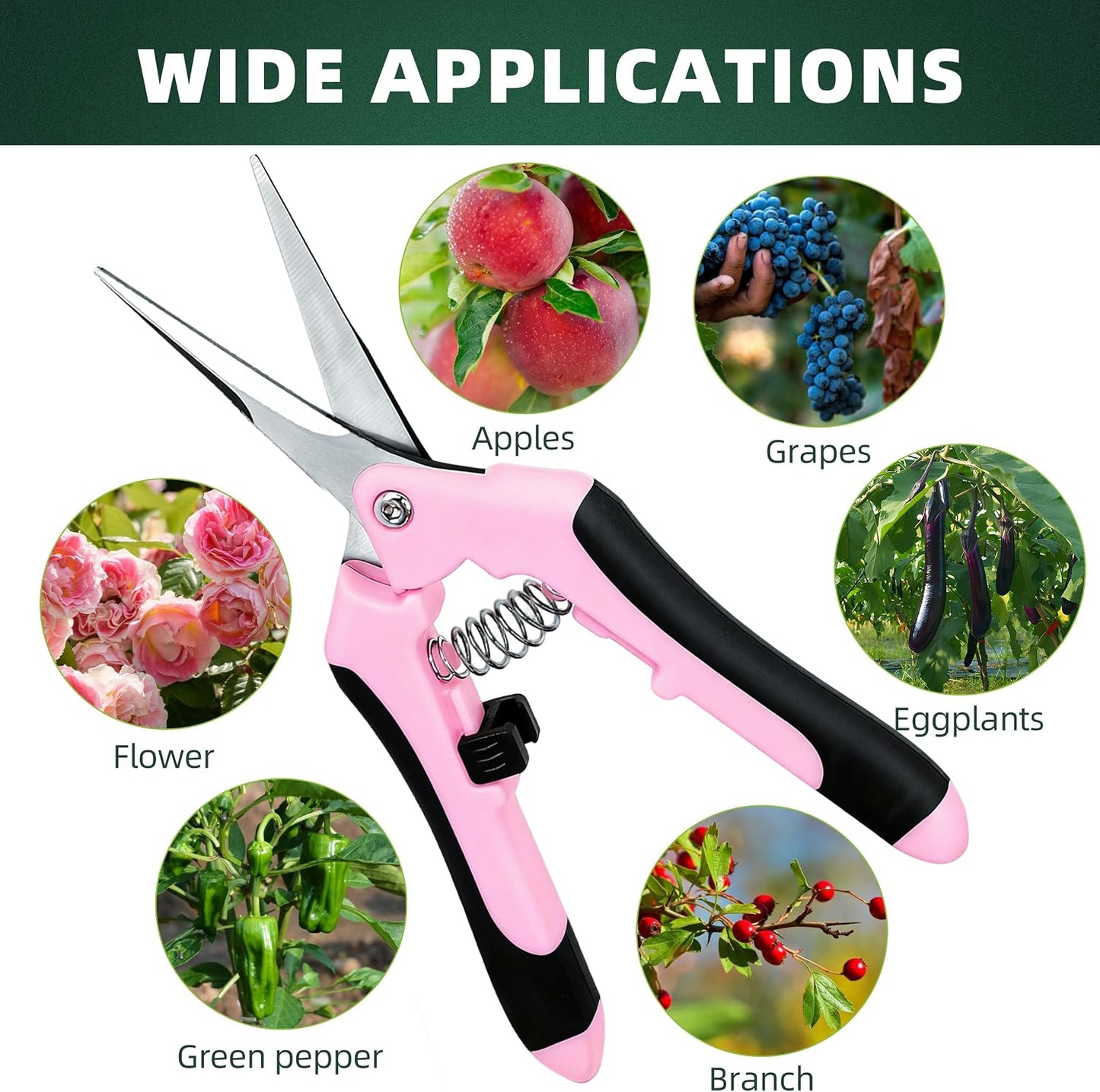 3 Pack Garden Pruning Shears Scissors Clippers Stainless Steel