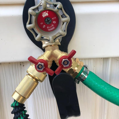 Garden Hose Splitter 2 Way Heavy Duty Brass Full Flow Y Valve