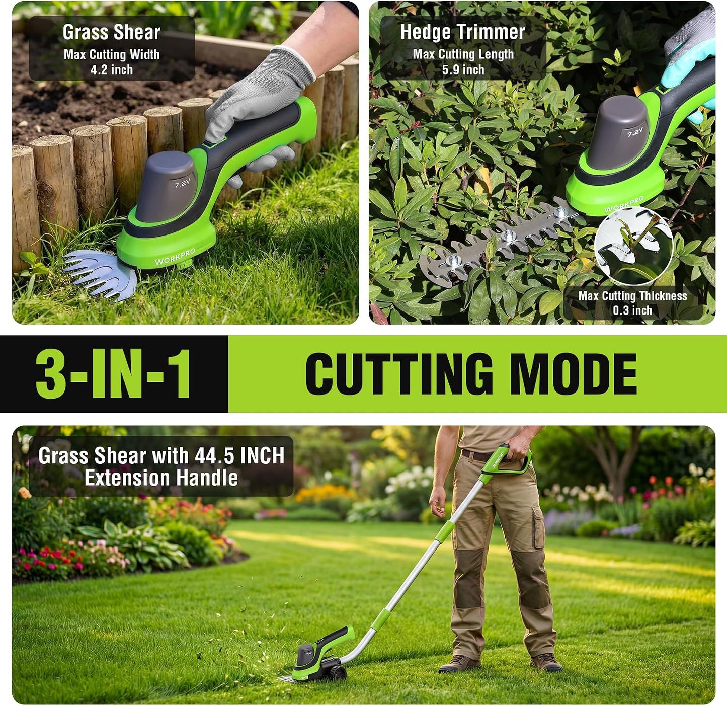 2-in-1 Cordless Hedge Trimmer & Grass Shears