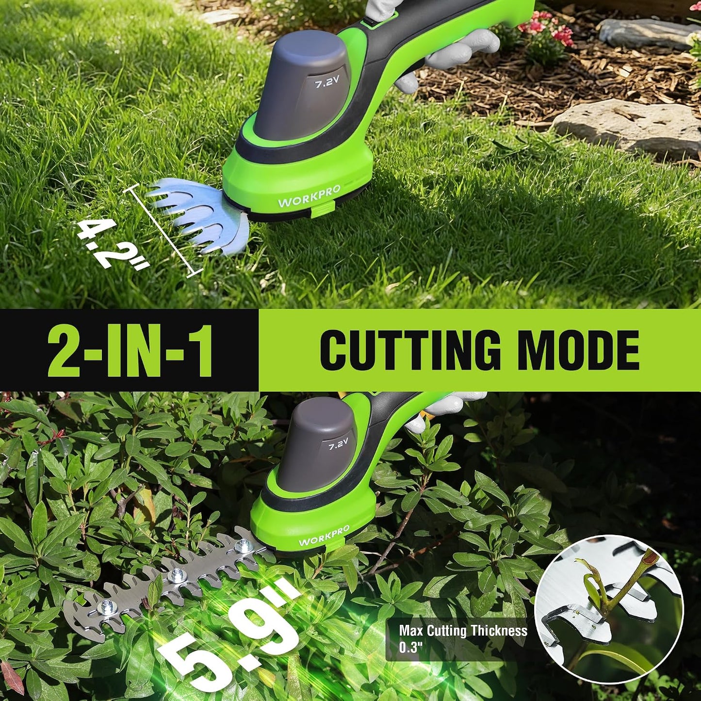 2-in-1 Cordless Hedge Trimmer & Grass Shears