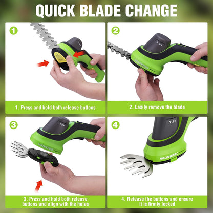 2-in-1 Cordless Hedge Trimmer & Grass Shears