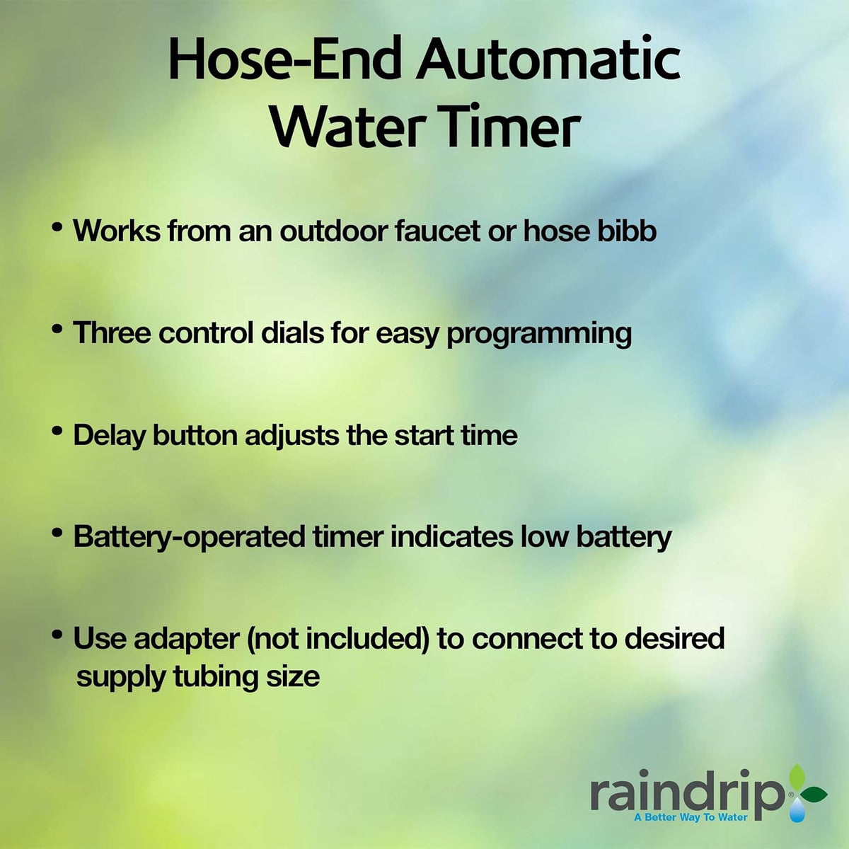 R675CT Analog 3-Dial Water, Sprinkler Timer with Rain Delay for Drip Irrigation, Garden, Self-Watering