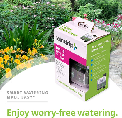 R675CT Analog 3-Dial Water, Sprinkler Timer with Rain Delay for Drip Irrigation, Garden, Self-Watering