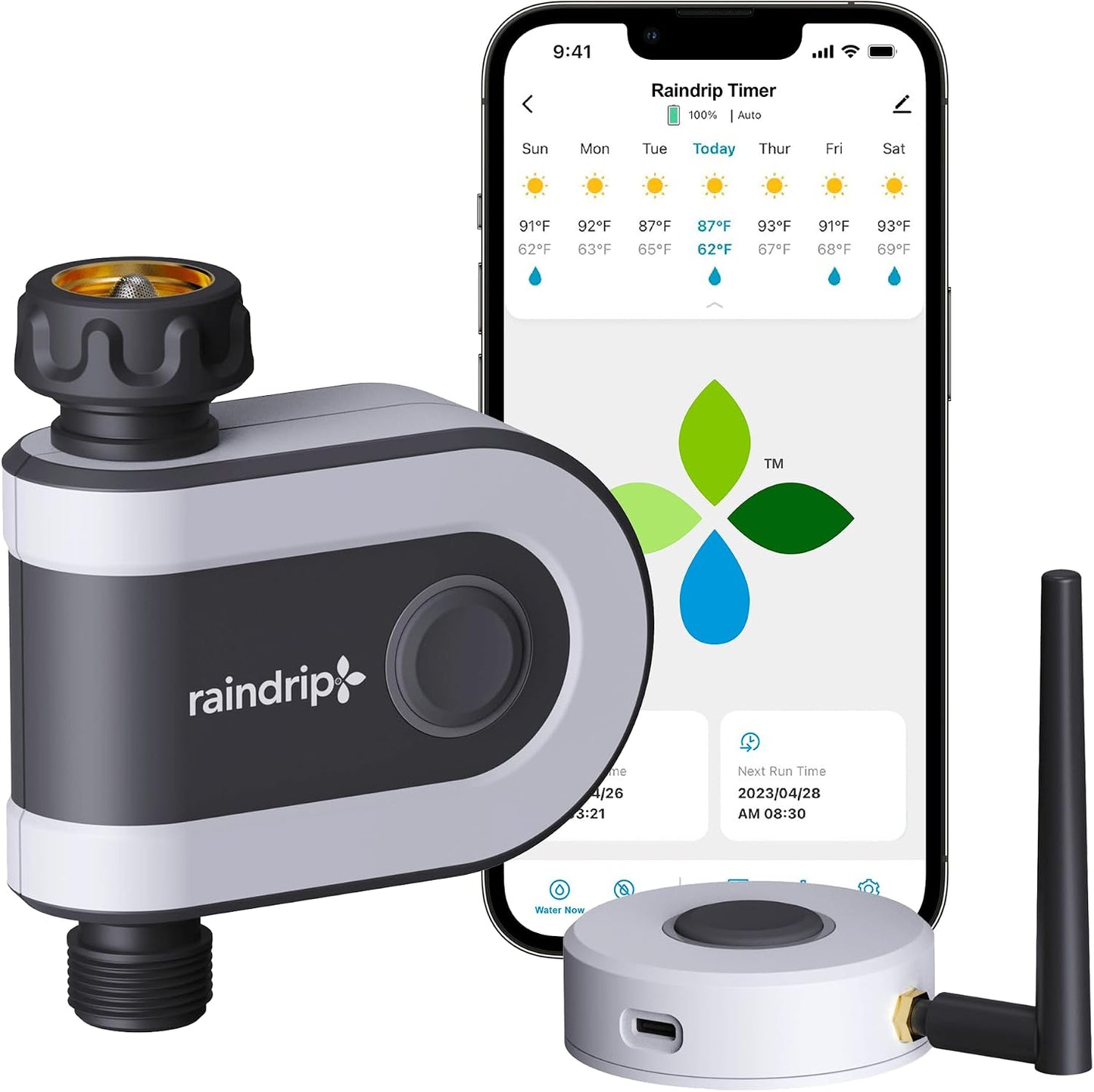 R675CT Analog 3-Dial Water, Sprinkler Timer with Rain Delay for Drip Irrigation, Garden, Self-Watering
