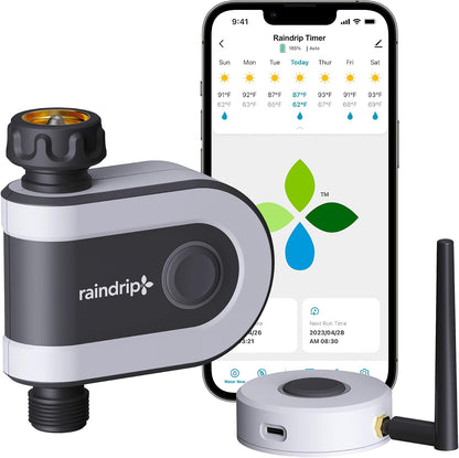 R675CT Analog 3-Dial Water, Sprinkler Timer with Rain Delay for Drip Irrigation, Garden, Self-Watering