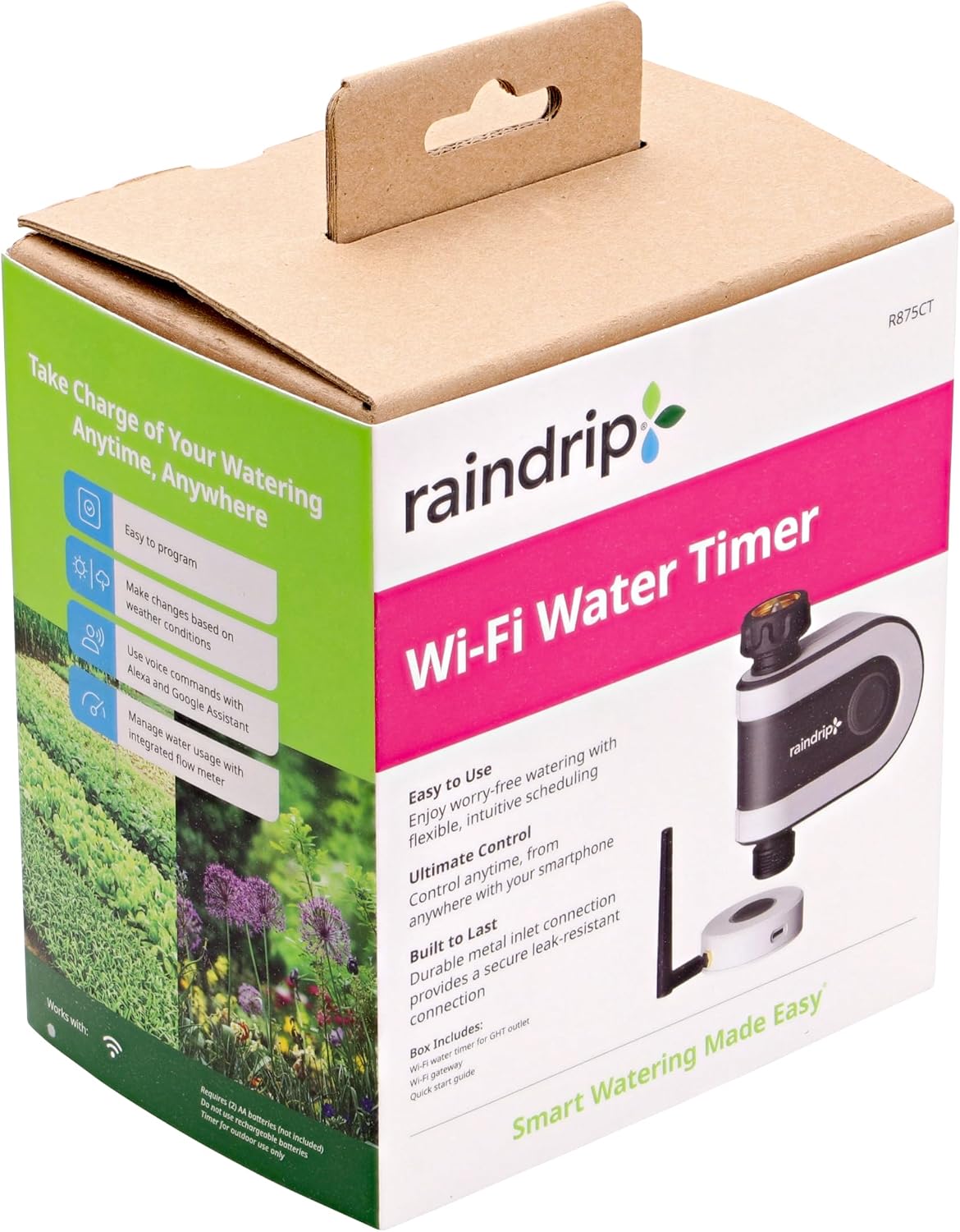 R675CT Analog 3-Dial Water, Sprinkler Timer with Rain Delay for Drip Irrigation, Garden, Self-Watering