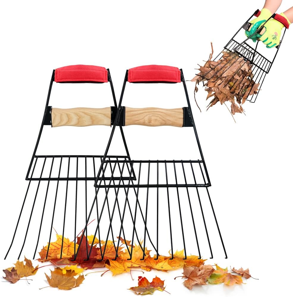 Steel Leaf Scoops and Claws, Rugged Leaf Scoop for Lawn and Garden Cleanup, Large Sized Leaf Grabber for Larger Pickup Capabilities(Steel, not Plastic)