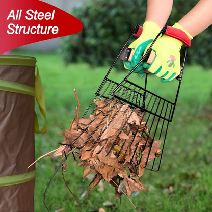 Steel Leaf Scoops and Claws, Rugged Leaf Scoop for Lawn and Garden Cleanup, Large Sized Leaf Grabber for Larger Pickup Capabilities(Steel, not Plastic)