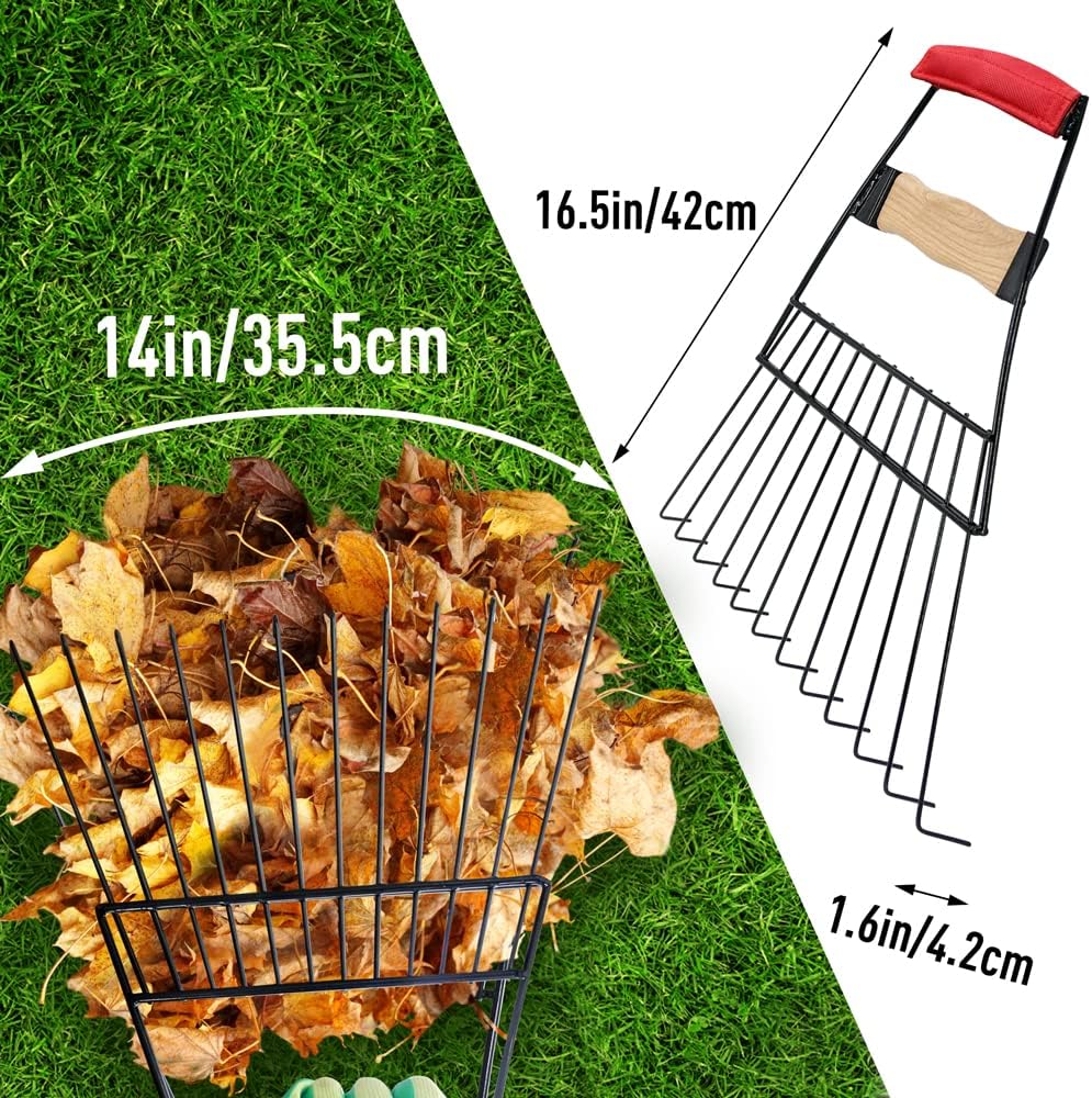 Steel Leaf Scoops and Claws, Rugged Leaf Scoop for Lawn and Garden Cleanup, Large Sized Leaf Grabber for Larger Pickup Capabilities(Steel, not Plastic)