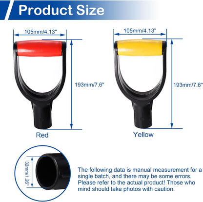 2Pcs D Grip Shovel Handle Replacement, 1-1/4" Inner Diameter, PVC