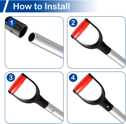 2Pcs D Grip Shovel Handle Replacement, 1-1/4" Inner Diameter, PVC