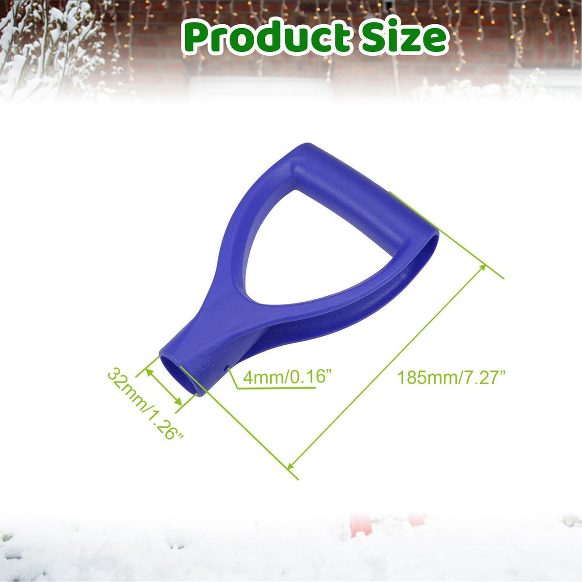 2Pcs D Grip Shovel Handle Replacement, 1-1/4" Inner Diameter, PVC