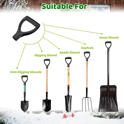 2Pcs D Grip Shovel Handle Replacement, 1-1/4" Inner Diameter, PVC