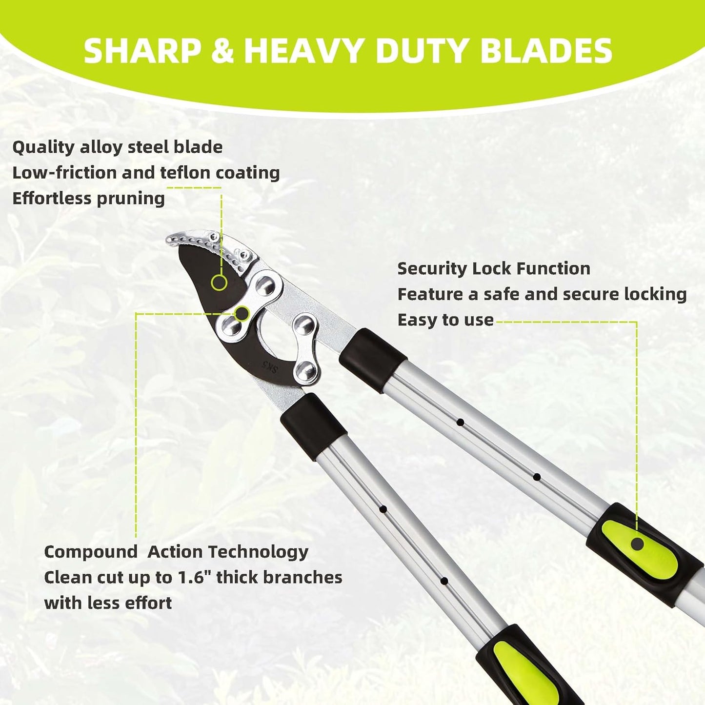 Loppers for Tree Trimming Heavy Duty, Extendable 21-26" Branch Cutter
