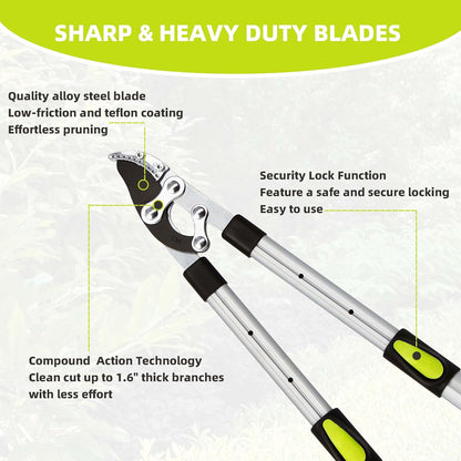 Loppers for Tree Trimming Heavy Duty, Extendable 21-26" Branch Cutter