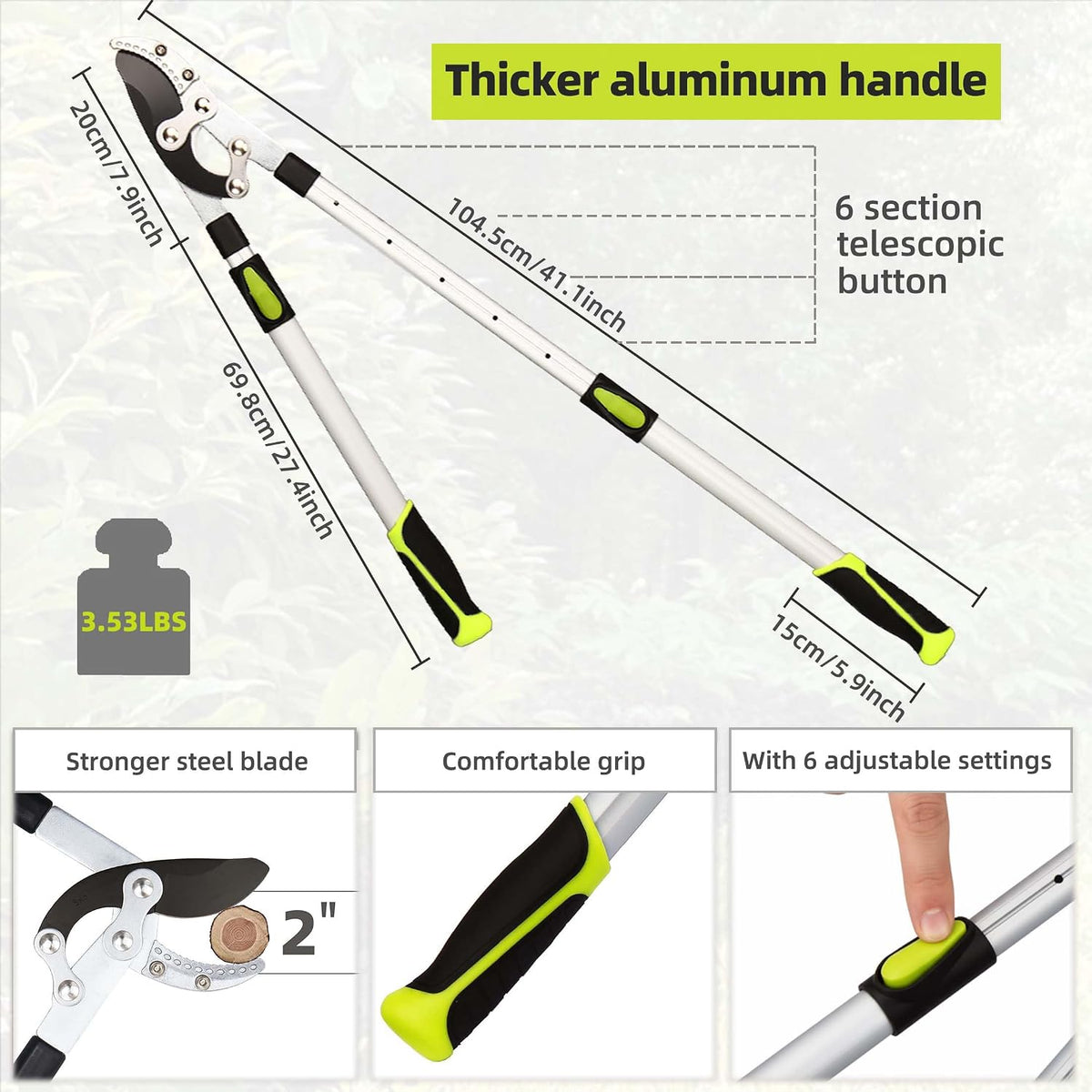 Loppers for Tree Trimming Heavy Duty, Extendable 21-26" Branch Cutter