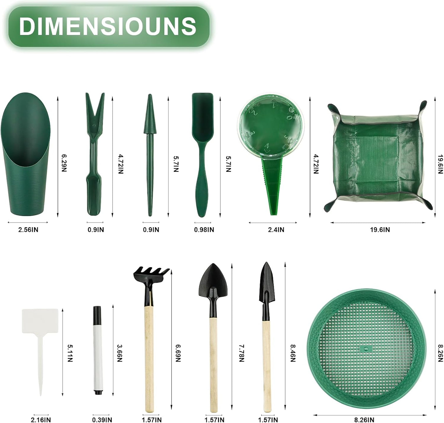 16Pcs Garden Tools, Mini Garden Hand Transplanting Succulent Tools Set, 19.6" Thickened Plant Repotting Mat & Succulent Hand Tools, Plants Transplanting Supplies for Indoor Outdoor Fairy Care, Cactus