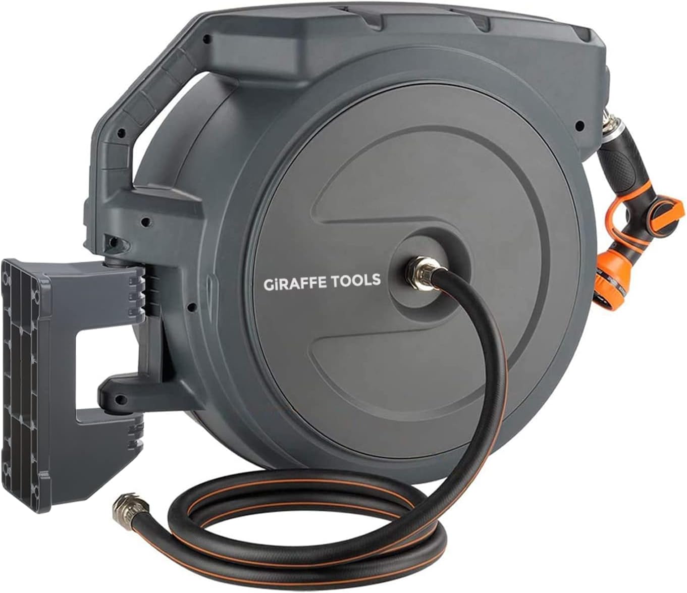 Retractable Garden Hose Reel 5/8" 90FT Metal Bracket
