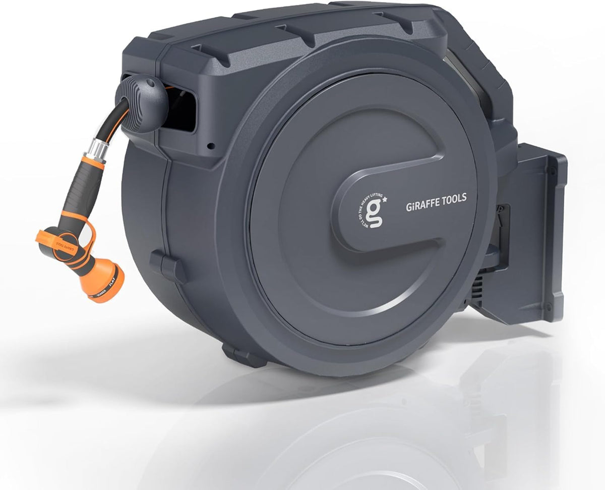 Retractable Garden Hose Reel 5/8" 90FT Metal Bracket