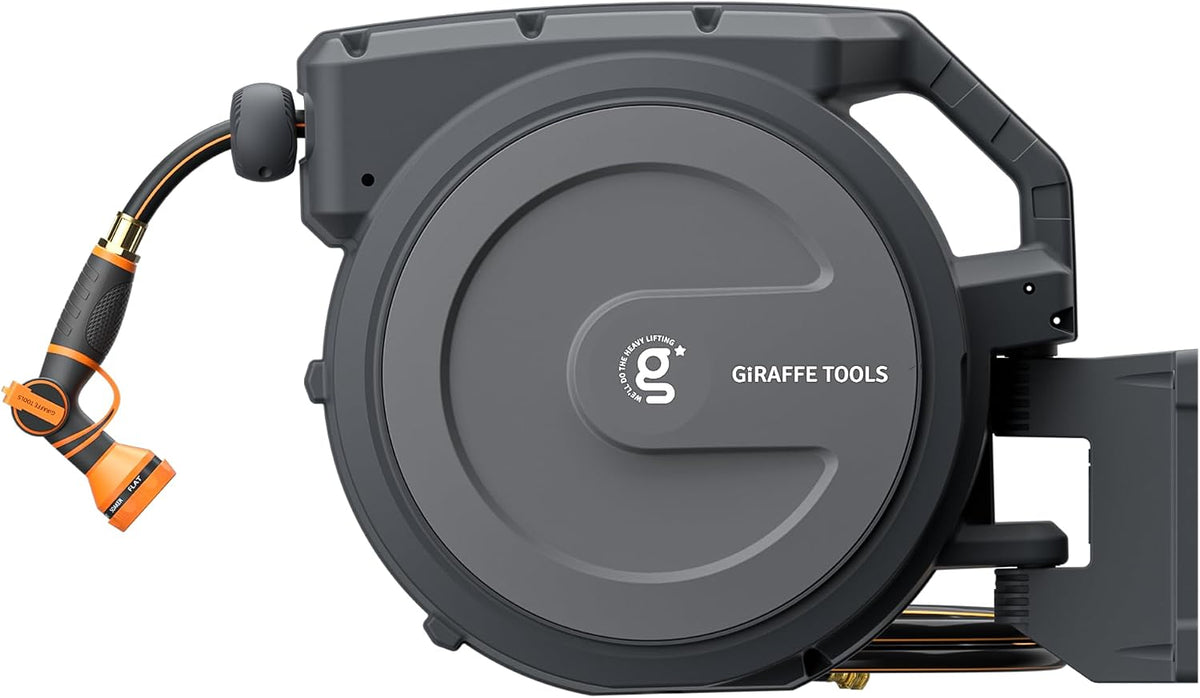 Retractable Garden Hose Reel 5/8" 90FT Metal Bracket