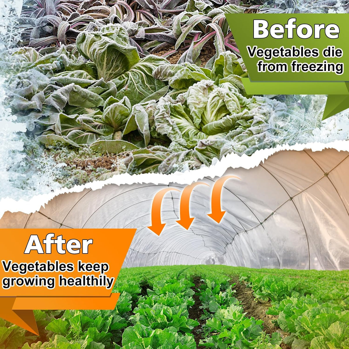 8 x 24 ft Greenhouse Cover Plastic Sheeting for Outdoor Plants