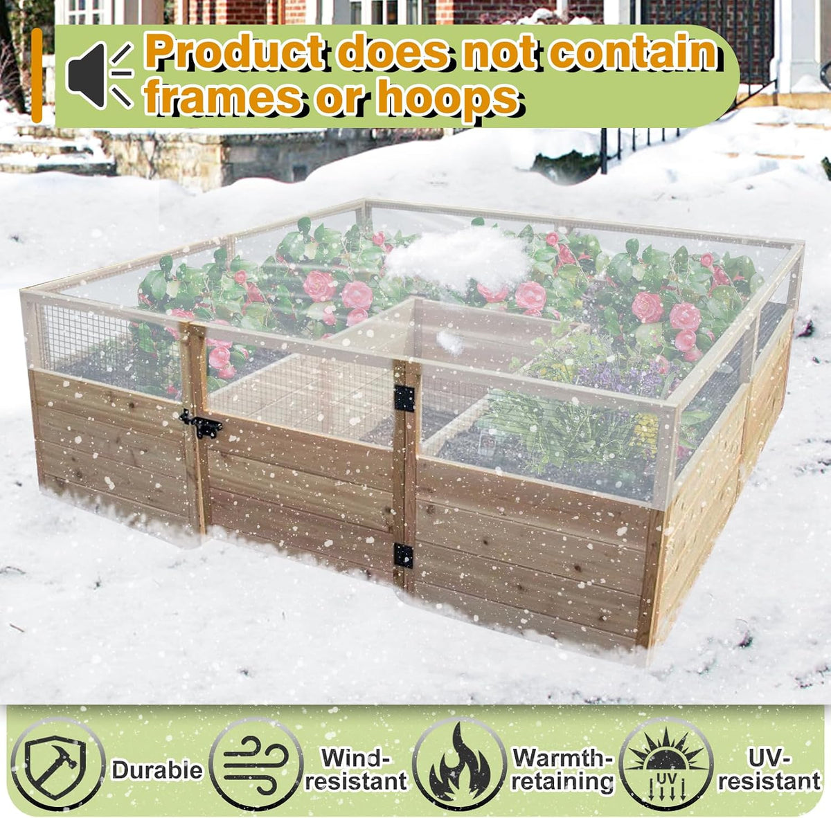 8 x 24 ft Greenhouse Cover Plastic Sheeting for Outdoor Plants